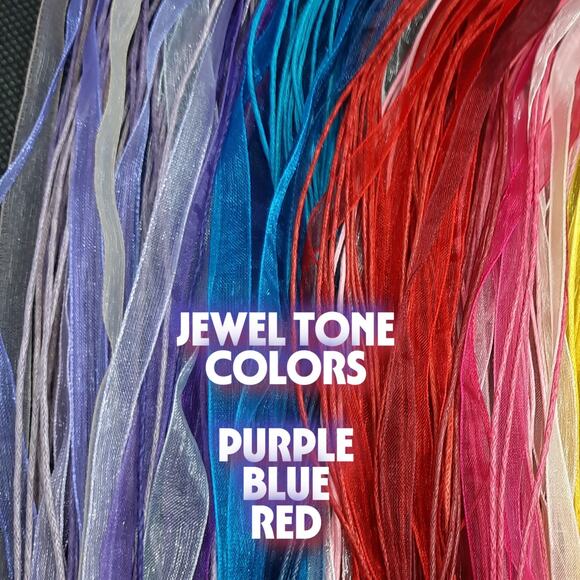 Organza Ribbon Necklaces New Mixed Color 10 Pack Multi Strand DIY Colorful Hemp - Picture 5 of 10